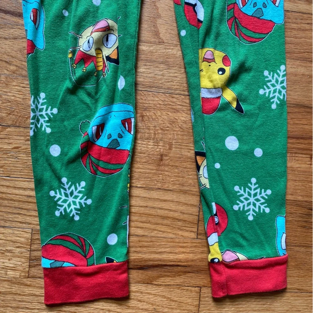 Kids Green and Red Holiday Pokémon Pajama Set
